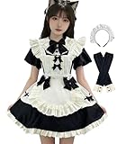 [KALAOK] メイド服 コスプレ エプロン ハロウィン メイドカフェ 喫茶店 4点セット 仮装 8295beige XL