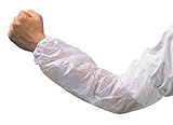 Liberty 2818W Polyethylene Disposable Sleeve Cover with Elastic Ends, 18' Length, White (Case of 200