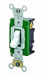 Leviton 3033-2W 30 Amp, 120/277 Volt, Toggle 3-Way AC Quiet Switch, Extra Heavy Duty Spec Grade, Sel