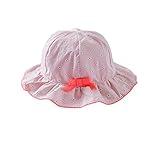 LeafIn キッズハット 子供向けクロッシェ リボン付き ブルトン チューリップハット (XL（頭囲：52cm）, ピンク 小花柄)