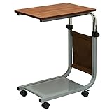 サイドテーブル キャスター付 ソファ 介護 テーブル カラー：ブラウン