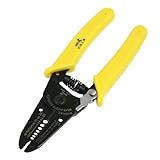 uxcell ワイヤーストリッパーカッター プラスチック製イエロー ロック可能な設計 15cm長さ