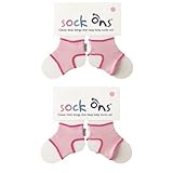 Sock Ons 6-12 Months - TWIN PACK Gift Wrap Available (Baby Pink Twin Pack) by Sock Ons