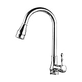 lifbetterシングルハンドルプルダウンキッチン蛇口with 2水コンセントby切り替えモードのボタン