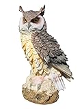 ガーデン オブジェ 装飾 フクロウ オーナメント ガーデニング ディスプレイ 風水 縁起 防鳥 梟 ミミズク 置物 (グレー)
