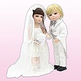 BJD Coupleアクションフィギュアボールジョイント人形BathベビードレスUp Wig人形