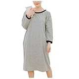 Spinas（スピナス) レディース マタニティ ロングパジャマ 無地 ボーダー 産前産後 薄手 ルームウェア