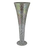 Essential D?cor Entrada Collection Mosaic Vase, 19.5 X 7.4 X 7.4 Inch, Iridescent [並行輸入品]