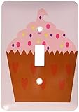 3dRose LLC lsp_43765_1 Large Pink Cupcake with Sprinkles Single Toggle Switch