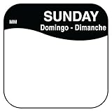 DayMark Safety Systems IT1100877 MoveMark Day of the Week Removable Label SUNDAY 3/4 x 3/4 Black (Ro