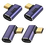 Xiatiaosann 直角USB C Type-Cアダプター、オスからメスへのアダプター、40Gbps PD 100W USB Cアダプター付き、携帯電話、ラップトップ、PC、Nintendo Switch用 (4 パック)