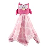 Hudson Baby Velboa Security Blanket, Pink Owl by Hudson Baby