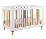 Babyletto Lolly 3-in-1 Convertible Crib with Toddler Rail, White/Natural