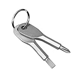 MIRACLE どこでも ドライバー ２本セット キーホルダー型 ミニドライバー 工具 (シルバー) MC-DKDMDORA-SV