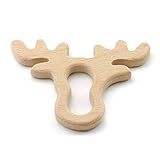 Mamimami Home 歯固め 授乳玩具 天然木製 ヘラジカ チュアブル 幼児 知育玩具 10個（おしゃぶりと一緒に使うことができます）