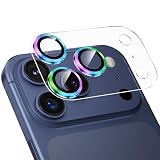 Podick カメラカバー iPhone 17 Pro Max 用 カメラフィルム 透明台座 全面保護 9H強化ガラス 傷防止 レンズ保護 耐衝撃 アイフォン 17 promax カメラ保護 高透過率 黒縁取り 露出オーバー防止 いphone カメラレンズプロテクター カラフル