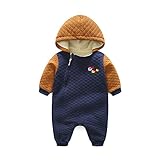 ベビー服 乳児服 ロンパース カバーオール ふわふわ 着ぐるみ パジャマ 冬 (80cm/6-12ヶ月)