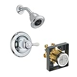 Delta Delta KSDLE-T14278H2O-H777-CH Leland Shower Kit Pressure-Balance Single-Function Cartridge wit