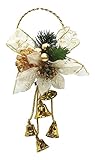 エルアーツ クリスマス オーナメント ポインセチアベルハンギング ゴールド 10×25cm E8873-28