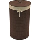 ラウンド竹Baby Things Hamper with Liner、エスプレッソ