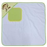 Neat Solutions Happy Monkey Single Applique/Print Woven Terry Hooded Towel and Washcloth Set, Green/