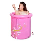 コットンピンクのプリントバスタブを折りたたむバスタブを追加