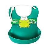 超柔らかい折り畳みシリコンエプロン 食事用防水ベビービブ ロールアップ ポケット付き TPE 素材 子ども用