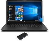 HP 17z ホーム&エンターテイメントジェットブラックラップトップ(AMD Ryzen 5 3500U 4コア、64GB RAM、512GB PCIe SSD + 2TB HDD、17.3インチ Touch HD+(1600x900)、AMD Vega 8、WiFi、Bluetooth、ウェブカメラ、Win 10 Pro) USBハブ付き