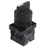 uxcell　ロータリースイッチ セレクタスイッチ　ZB2-ED53AC 660V 10A オン/オフ/オン モメンタリ　3ポジション 22mm 1個入り