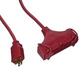 Coleman Cable 646017 Outdoor-Indoor Triple-Outlet Power Block 14-3 50Ft