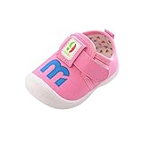 Honhui Toddler幼児キッズベビー男の子女の子レタープリント滑り止めシューズソフトソールSqueakyスニーカー Age:4-4.5T ピンク GP-888