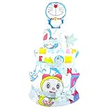 おむつケーキ ドラえもん 3段 ドラミ 出産祝い ベビーギフト フェイスタオル ゲストタオル ぬいぐるみ doraemon3_4