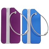 CALLARON ネームタグ スーツケース 名前ラベル ラゲージタグ 旅行 アルミネームカード 金属ID 荷物タグ 出張 旅行用 2pcs