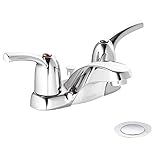 Moen ws84403 2ハンドルローアークバスルーム蛇口、クロム