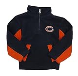 Chicago Bears NFL Little Boys 1 / 4 Zipマイクロフリースセーター、ネイビーブルー L