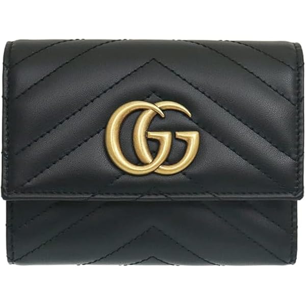 【極美品】✨グッチ 二つ折り財布 GGマーモント レザー 黒 456126 ミニ snt-04057.jpg