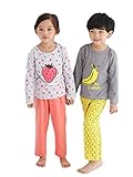 huafeiwude 子供 ファション パジャマ ルームウェア 部屋着 寝間着 上下2点セット 長袖 フリース 春秋向け リラックス 快適 気持ち良い コットン 大きいサイズ おしゃれ 可愛い gre
