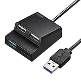 サンワサプライ USB3.0+USB2.0コンボハブ カードリーダー付き(ブラック) USB-3HC315BK