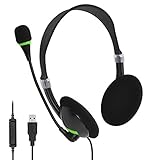 Werstand usbヘッドセット 両耳 調整可能なマイクノイズキャンセリング付きusb有線ヘッドセット コンピュータ ラップトップ PC Macに適しています sweet