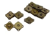 2[縫10] 20組入 マグネットホック 縫い付け 直径10mm 2mm厚 縫いやすい 強磁力 磁気ボタン 縫い付け式 留め具 バッグ トートバッグ 後付け マグネット 直径10mm 真鍮古美