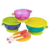 KAYEAR Stay Put Baby Feeding Bowls,3 Size Baby Bowl Set,Baby Utensils Bowls And Spoons by KAYEAR