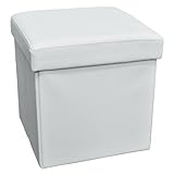 折りたためる！収納できる！ボックススツール 収納ボックス スツール オットマン スツール リビングチェア 色　ホワイト