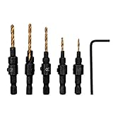 B Blesiya 高速度鋼　カウンターシンクドリル　5個セット　六角　レンチ付き　クイックチェンジ　