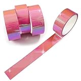 オーロラテープ【ピンク】粘着あり OPPテープ ホログラム デコレーション ラッピング用に【約15mm×5m】4巻 きらきらぷんぷん丸 HG-012