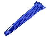 Monoprice Hook & Loop Fastening Cable Ties 9inch, 10pcs/Pack - Blue [並行輸入品]