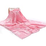 Domybestベビーバスタオル　ガーゼタオル 110×110 cm　赤ちゃん　子供　ベビーケット 湯上りタオル　キッズ用ブランケット　春　夏　全４色選べる (ピンク)