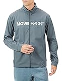 [ムーブスポーツ] ウィンドブレーカー ジャケット 防風 保温 ストレッチ トレーニング メンズ グレー 2XO
