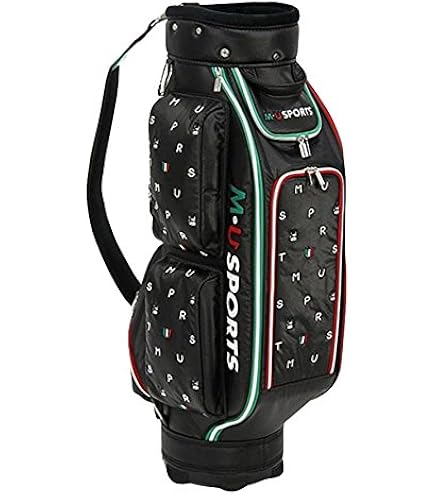 MU SPORTS muスポーツ イエローカラー キャディバッグ ゴルフ M・U SPORTS MU SPORTS MU スポーツ キャラクター 総柄パーツ