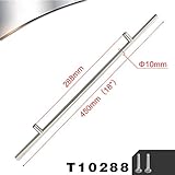 RaiFu ドア引き出し固定ハンドル キッチンキャビネットの本棚ステンレススチールバーハンドルプルノブシングルホールダブルポイント 直径10 *長450孔距離：28 mm