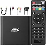 メディアプレーヤー4K マルチメディアプレイヤー メディアプレイヤー 解像度4096*2160p @60fps フルHDデジタルサイネージPR microSDカード/USBドライブ/外付ハードディスク対応 HDMI/AVコンポーネント出力 ビデオ・動画・音楽・写真・PPT再生可能 HDMIケーブル&IRレシーバーケーブル同梱